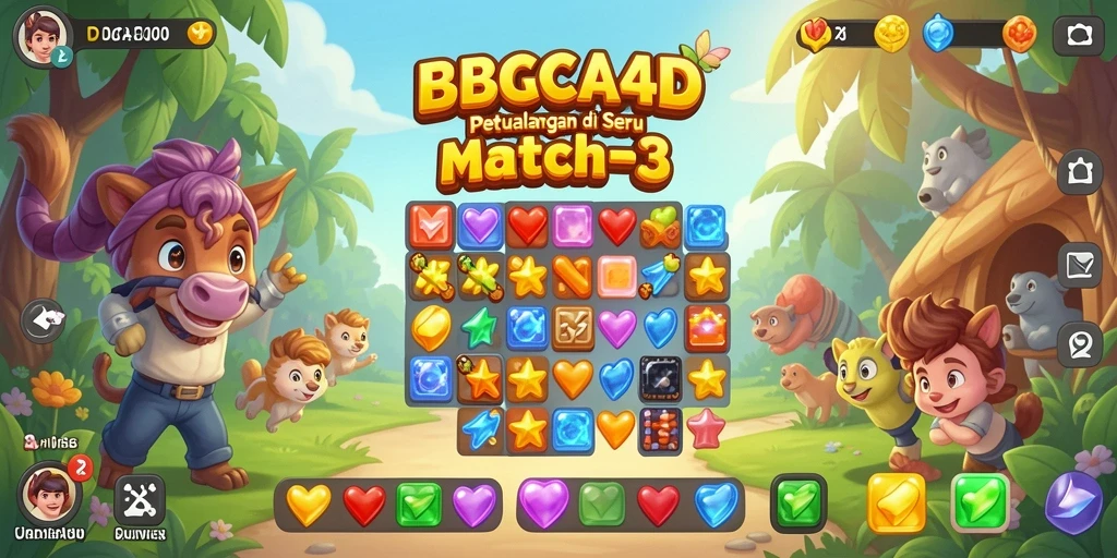 Screenshot game BBCA4D menampilkan momen seru mencocokkan item.