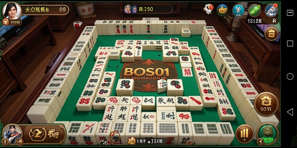Tampilan gameplay Mahjong yang menarik dan menantang di BOS01.