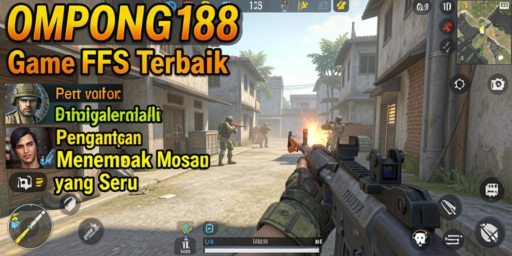 Screenshot gameplay OMPONG188 menampilkan aksi menembak yang intens.