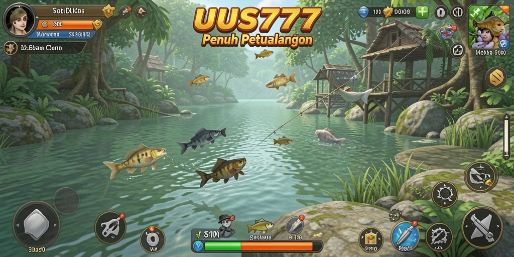 Screenshot gameplay UUS777 menampilkan pengalaman memancing yang mendebarkan.